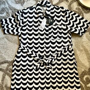 Marimekko x Uniqlo Bold Wave Print Shirt Dress XXS
